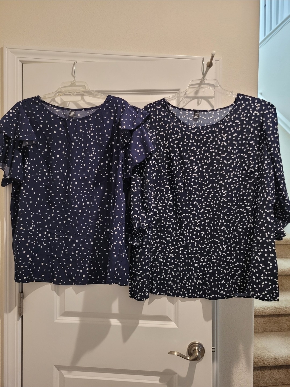 2 Navy Women's Blouses - 4x NWT